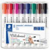 STAEDTLER Etui chevalet de 8 marqueurs effaçables à sec LUMOCOLOR. Pointe ogive 2mm. Couleurs assorties