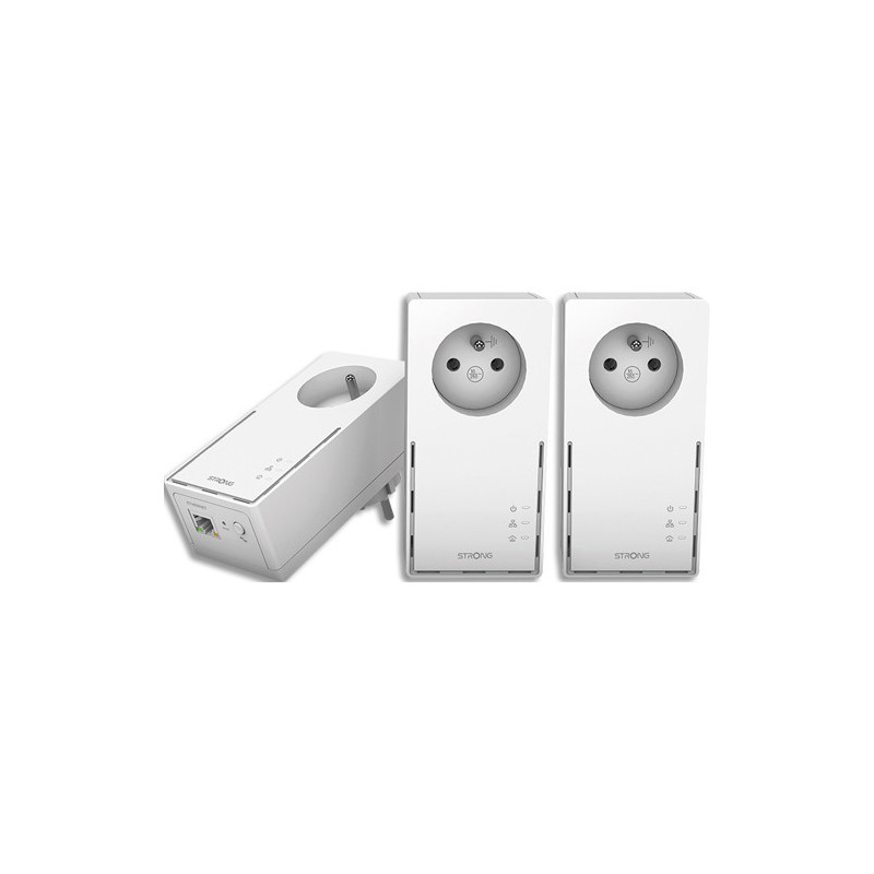 STRONG Pack 2 Prises CPL 1000 Mbps, Prise filtrée et Port Ethernet, Compat boxs Internet, Idéal Multi TV