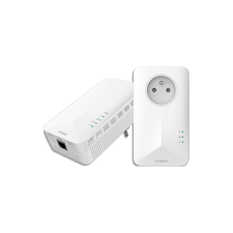 STRONG Pack de 2 Prises CPL 1000 Mbps, Prise filtrée et Port Ethernet, Compatible boxs Internet