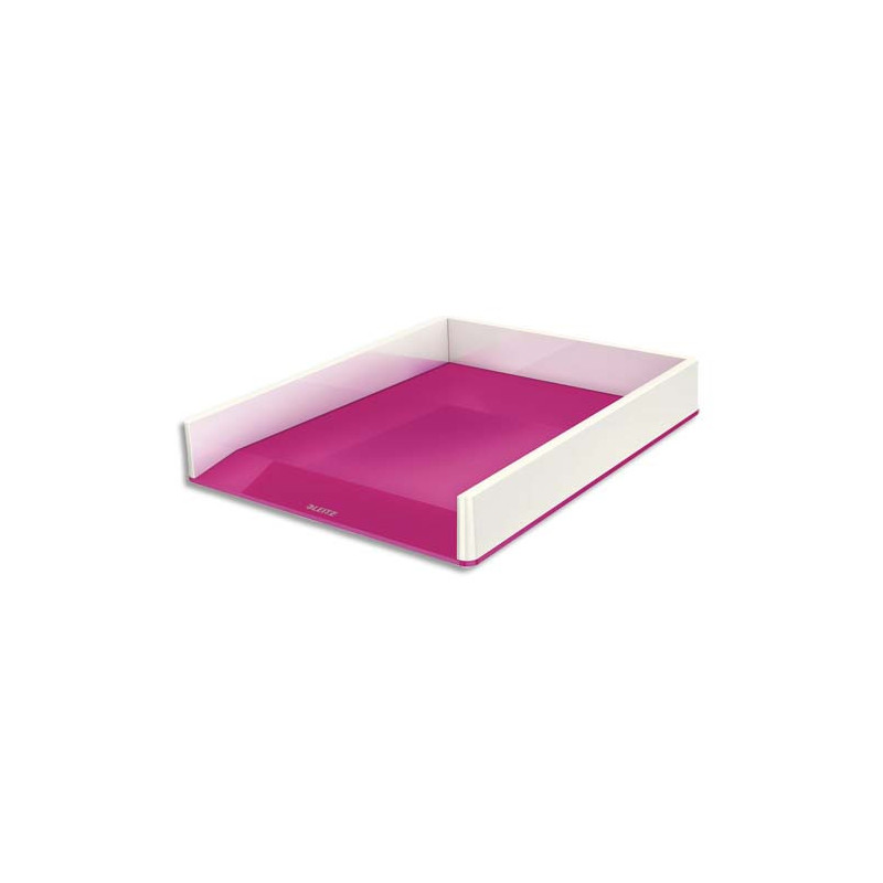 LEITZ Corbeille à courrier Dual Blanc Rose métallisé - Dimensions : L26,7 x H4,9 x P33,6 cm