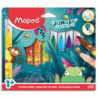 MAPED Pochette de 12 feutres de coloriage Jungle Fever. Format jumbo. Lavable