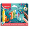 MAPED Pochette de 12 crayons cire Jungle Fever. Format jumbo. Texture grasse