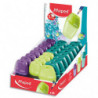 MAPED Taille-crayons SHAKER, 1 usage. Grande capacité de réserve. Coloris aléatoires