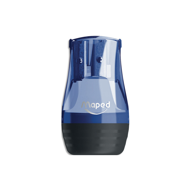 MAPED Taille-crayons TONIC METAL, 2 usages. Insert métal : efficacité &amp; durabilité. Bleu translucide