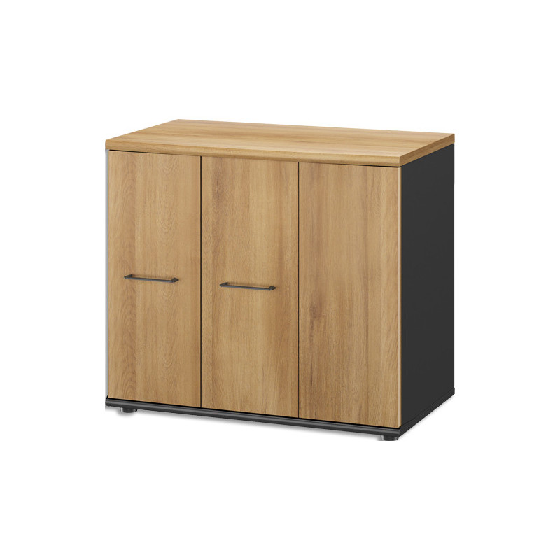 GAUTIER OFFICE Rangement bas 3 portes pliantes,1 porte simple et double, 1 étagère réglable en hauteur