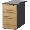 GAUTIER OFFICE Caisson bout de bureau P80 2 tiroirs rangement et 1 tiroir pour dossiers suspendus