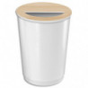 CEP Corbeille 940 Blanc&#47;Hêtre 40 litres et couvercle amovible déco. Idéal collecte des serviettes papie