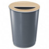 CEP Corbeille 940 R-gris&#47;Hêtre corbeille 40L &amp; couvercle amovible déco. Idéal collecte serviettes p