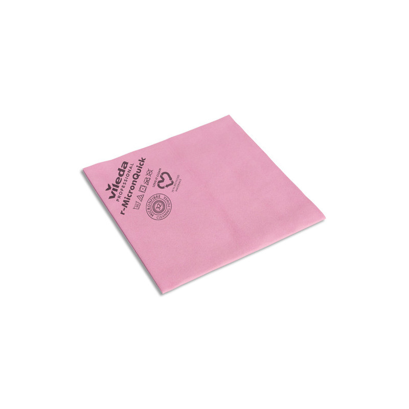 VILEDA Lavette rouge microfibre non-tissée fabriquée avec 70% de polyester recyclé. 40 x 38 cm
