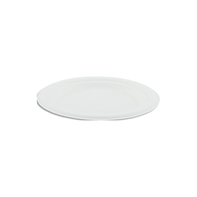 HUHTAMAKI Sachet de 50 Assiettes Rondes en bagasse 17 cm BLANC