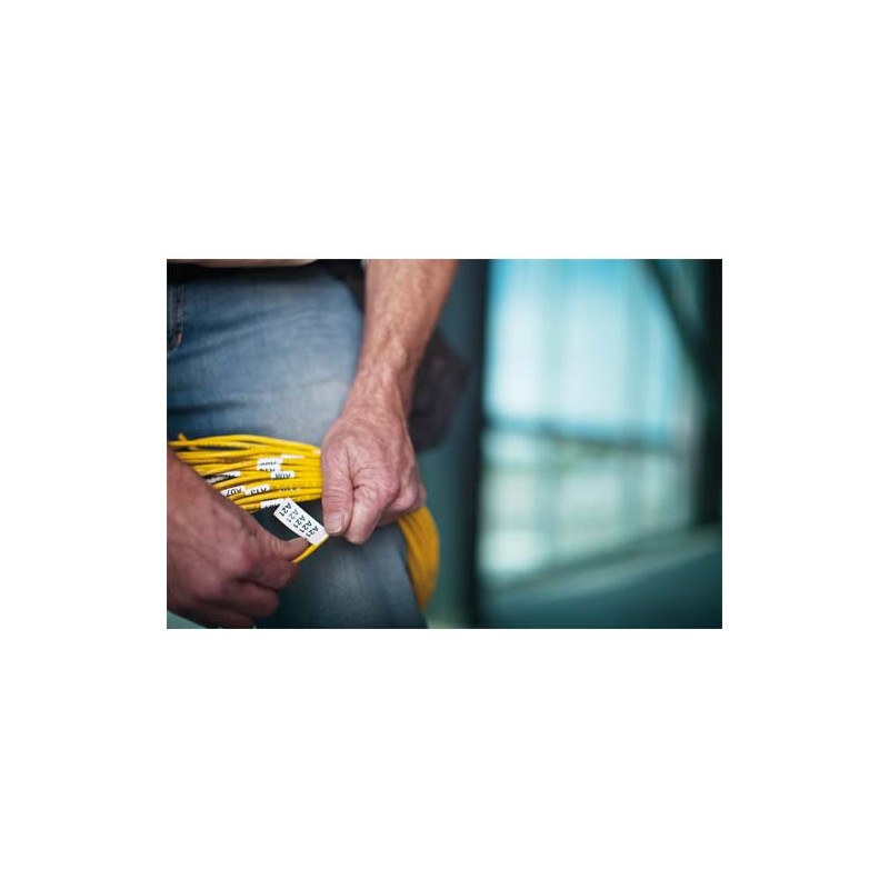 DYMO Ruban RHINO 19mmx5,5m Noir/Jaune Vinyle flexible et résistant 18433