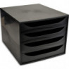 Module de classement ECO Ecoblack, 4 tiroirs. Dim. (l x h x p) : 28,4 x 23,4 x 34,8 cm. Coloris Noir