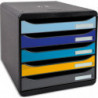 EXACOMPTA Module de classement Big Box + 5 tiroirs Bee Blue. Dim (lxhxp) : 27,8x27,1x34,7 cm. Assortis