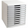 EXACOMPTA Module de classement Modulo 10 tiroirs. Dimensions (lxhxp) : 28,8x32x35 cm. Gris Lumière/Granit