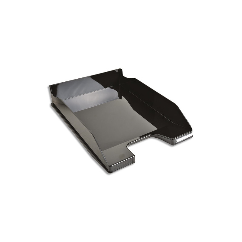 EXACOMPTA Corbeille à courrier Combo Midi Office. Dim (l x h x p) : 25,5 x 6,5 x 34,6 cm. Noir Glossy