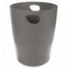 Corbeille à papier 15 Litres en polystyrène. Dimensions (&Oslash;xh) : 26 x 33,5 cm. Coloris Gris Souris