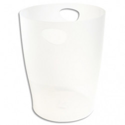 Corbeille à papier 15 Litres en polystyrène. Dimensions (&Oslash;xh) : 26 x 33,5 cm. Coloris Givré