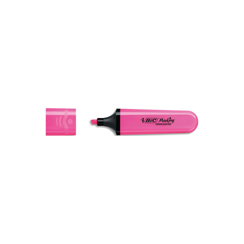 BIC Surligneur Jumbo Pointe biseautée. Séchage rapide. Coloris. Rose Fluo