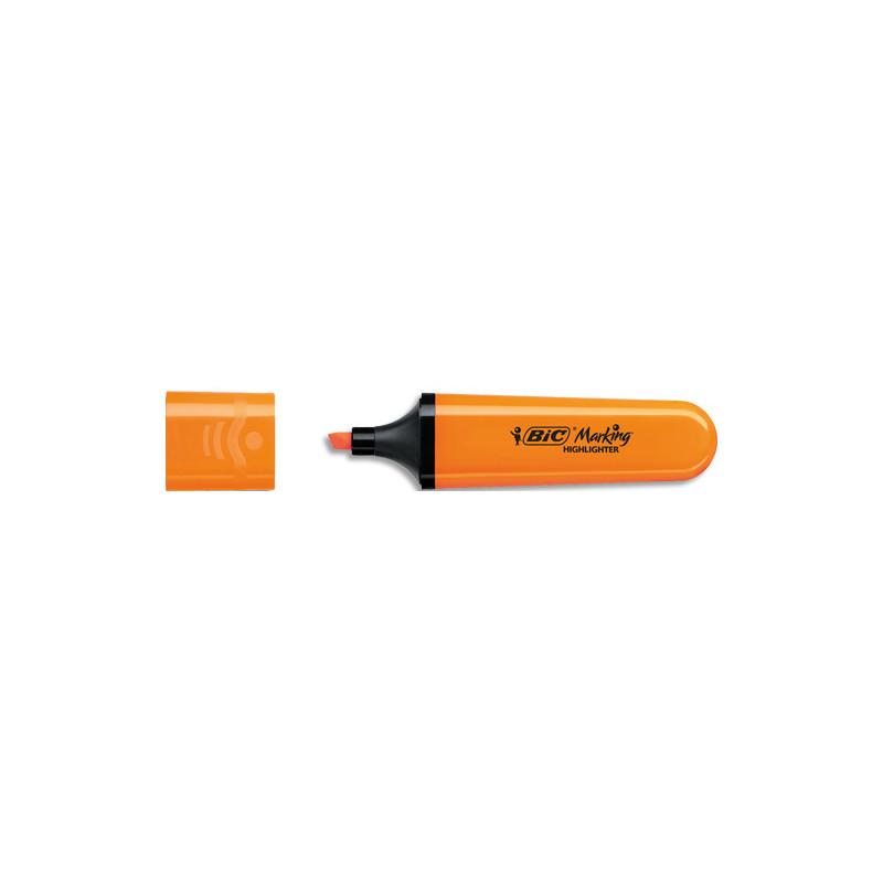 BIC Surligneur Jumbo Pointe biseautée. Séchage rapide. Coloris Orange Fluo