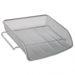 ALBA Corbeille à courrier en métal Mesh - Dimensions (l x h x p) : 27 x 6,5 x 34 cm. Coloris gris métal