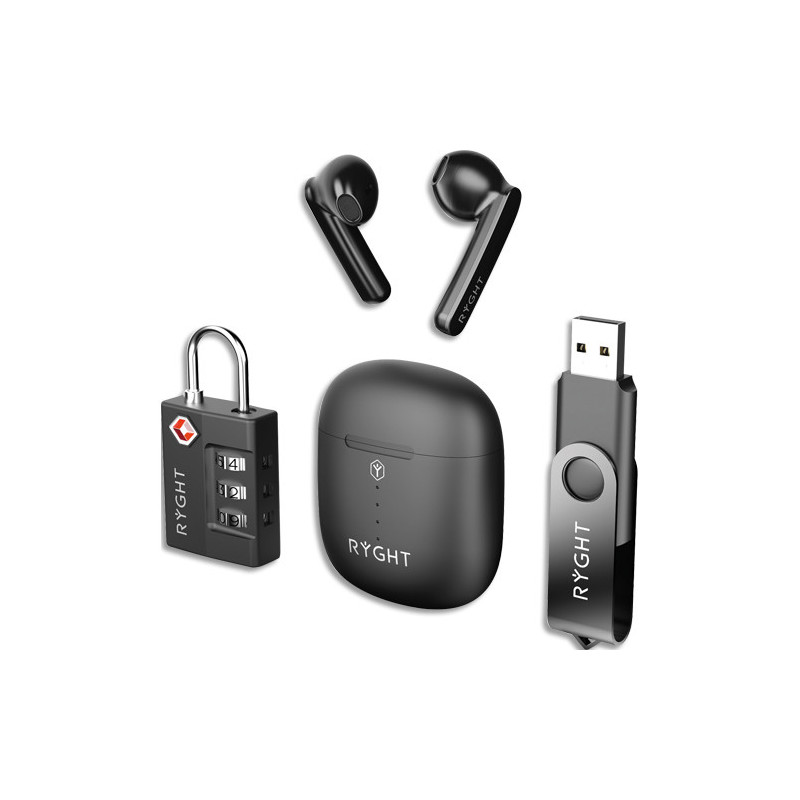 RYGHT Pack JAM écouteurs sans fil + Clé USB + CadenasJIMA