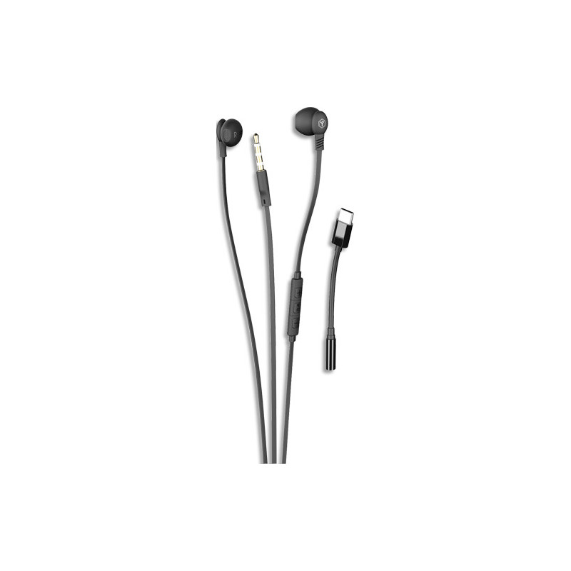 RYGHT Ecouteur filaire SALTO avec adaptateur USB-C - Noir