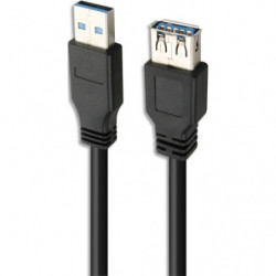 APM Rallonge USB 3.0, USB-A / USB-A, m&acirc;le/femelle, noir, 3m