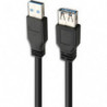 APM Rallonge USB 3.0, USB-A / USB-A, m&acirc;le/femelle, noir, 3m