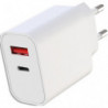 APM Chargeur secteur, dual, 1xUSB-C &#47; 1xUSB-A, 20W, blanc