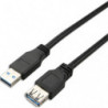 APM Rallonge USB-A / USB-A, USB 3.0, m&acirc;le / femelle, noir, 1.8m