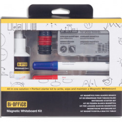 BI-OFFICE kit marqueur + spray + brosse pour tableau blanc magnétique KT1010