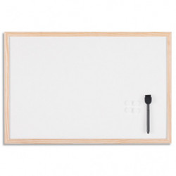BI-OFFICE Tableau blanc magnétique, surface en acier laqué, avec cadre en bois 90x60 cm MM07001010-905