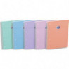 OXFORD Cahier carte spirale SMART 23x29,7cm A4+ 160 pages 4 trous seyes. Coloris pastel assortis