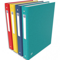 OXFORD Classeur 4 anneaux TopFile+ rembordé carte, format A4. Dos 4 cm. Coloris assortis