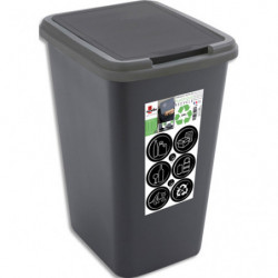 SUNDIS Conteneur d&#39;intérieur 50L pour tri Sélectif largeur 33 x hauteur 54,5 x profondeur 39 cm