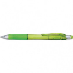 PENTEL Porte mines Energize avec un grip caoutchouc et gomme. Mines 0.7mm. Coprs translucide vert clair