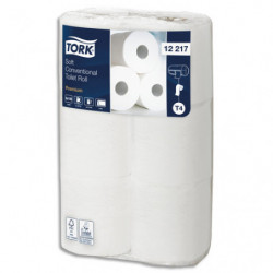 TORK Paquet de 6 Rouleaux Papier toilette Premium micro gaufré 2 plis 198 feuilles