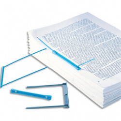 FAST Boîte de 50 relieurs plastique 10 cm pour archivage de documents perforées. Coloris bleu