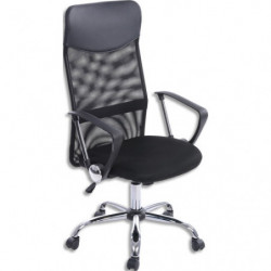 Fauteuil de bureau ergonomique au design moderne, assise noire et dossier en résille