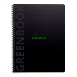 RHODIA Cahier à spirale polypropylène recyclé GREENBOOK 23,5x29,7cm 160 pages recyclées 90g Q5&#47;