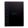 RHODIA Cahier à spirale polypropylène recyclé GREENBOOK 23,5x29,7cm 160 pages recyclées 90g Q5/