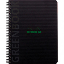 RHODIA Cahier à spirale polypropylène recyclé GREENBOOK 17x21cm 160 pages recyclées 90g lign&eacute