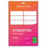 OFFICE STAR Boîte 100 étiquettes adhésives multiusage format A5 210x148mm. Planche A4. Coloris vert