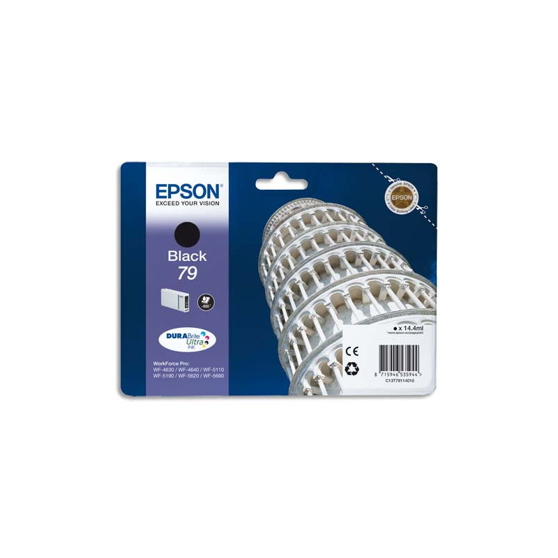 EPSON Cartouche Jet d'Encre Noire (900 p) ''Tour de Pise'' - C13T79114010