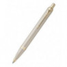 PARKER Stylo bille IM Monochrome champagne, Pointe moyenne avec recharge d'encre bleue, Étui cadeau