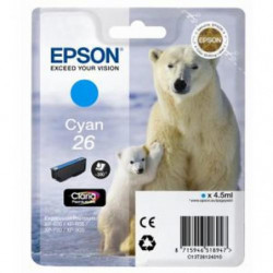 EPSON Cartouche jet d'encre N&deg;26 - Ours polaire - T2612 - Cyan - C13T26124012