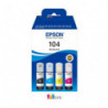 EPSON Pack de 4 bouteilles d'encre Ecotank N&deg;104 C13T00P640