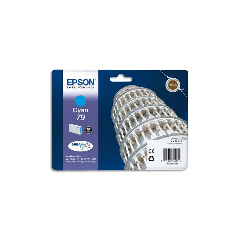 EPSON Cartouche Jet d'Encre Cyan (800 p) ''Tour de Pise'' - C13T79124010