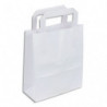 Paquet de 50 sacs blanc blanc poignées plates 180 + 80 x 220 mm