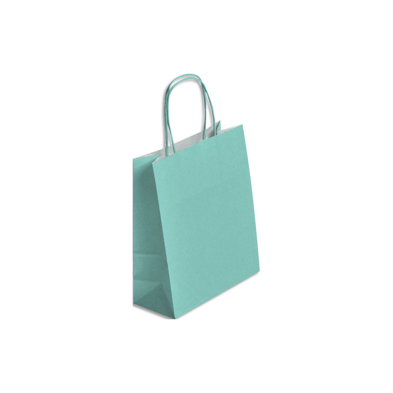 Paquet de 50 sacs kraft argent poignées torsadées 180 + 80 x 220 mm